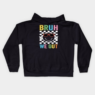 Bruh We Out I'm Leaving End School Retro Rainbow Sunglasses Kids Hoodie